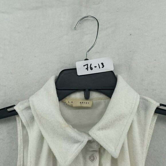 L.A Hearts Dress Women's Sz S White Terry Collared Button-Up Bodycon Sleeveless - Picture 12 of 12